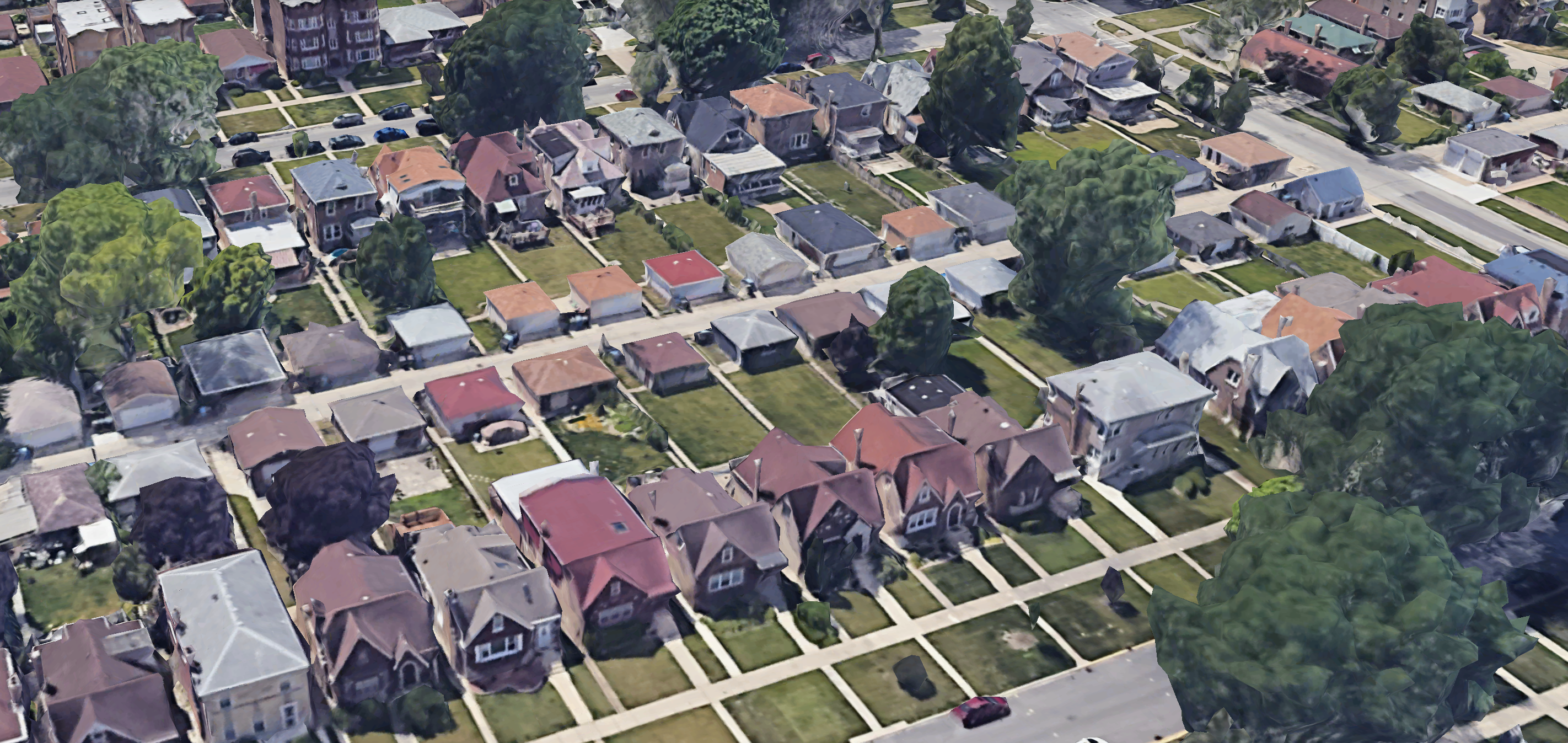 Aerial view of a neighborhood

Description automatically generated